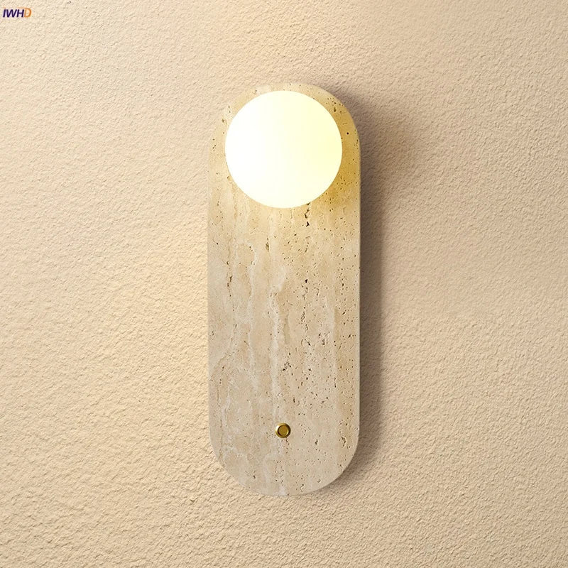 Travertine Glass Wall Light