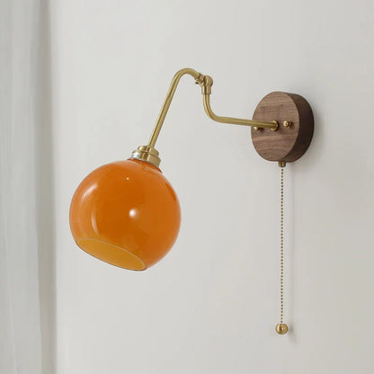 DecorBites™ Copper Glass Wall Sconce Amber LED Rotate Modern Bathroom Mirror Light