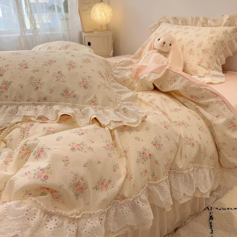 Floral Lace Cotton Bedding