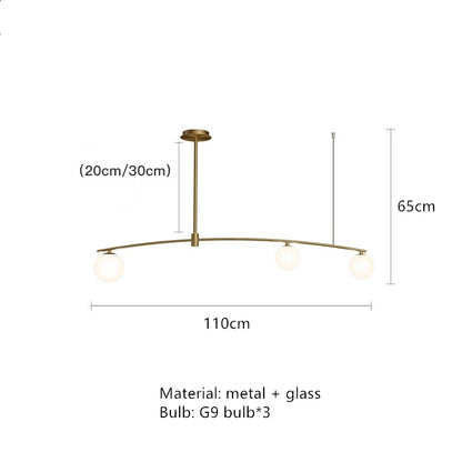 DecorBites™ Glass Ball Pendant Chandelier: Stylish LED Hanging Lights for Dining Room, Kitchen, & Bar.