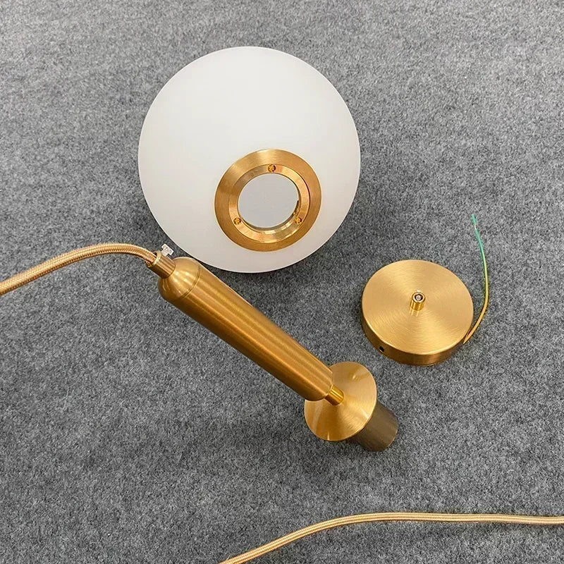 Modern White Frosted Glass Globe Pendant Light