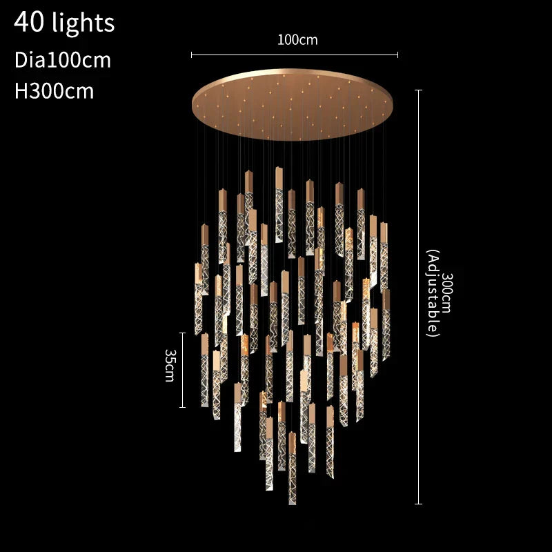 DecorBites™ Crystal LED Chandelier: Stylish Staircase & Living Room Lighting