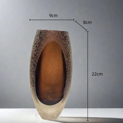 DecorBites™ Frosted Glass Vase Home Decoration Floral Arrangement Hydroponics Terrarium Jar