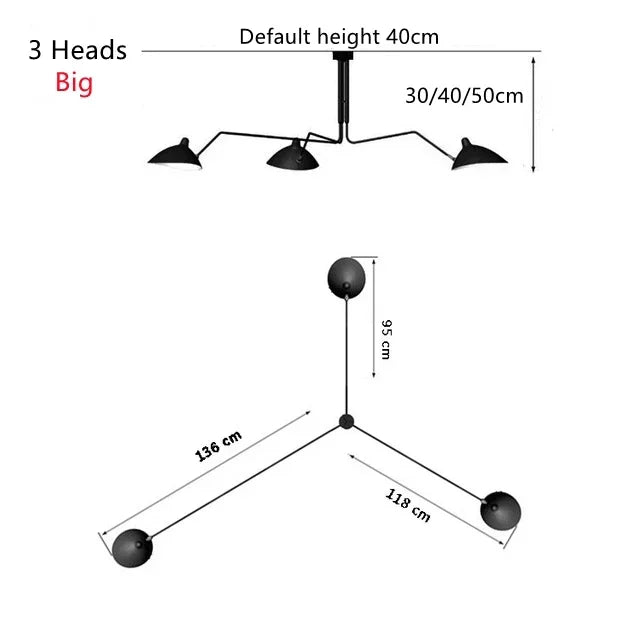 Nordic Spider Multi-Head Metal Pendant Light