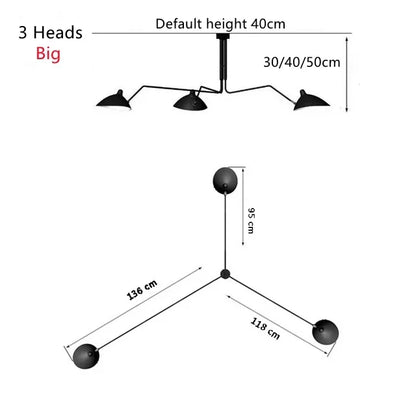 Nordic Spider Multi-Head Metal Pendant Light