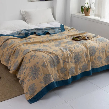DecorBites™ Cotton Gauze Towel Throw Blanket - Soft and Cozy Bedspread for All Seasons