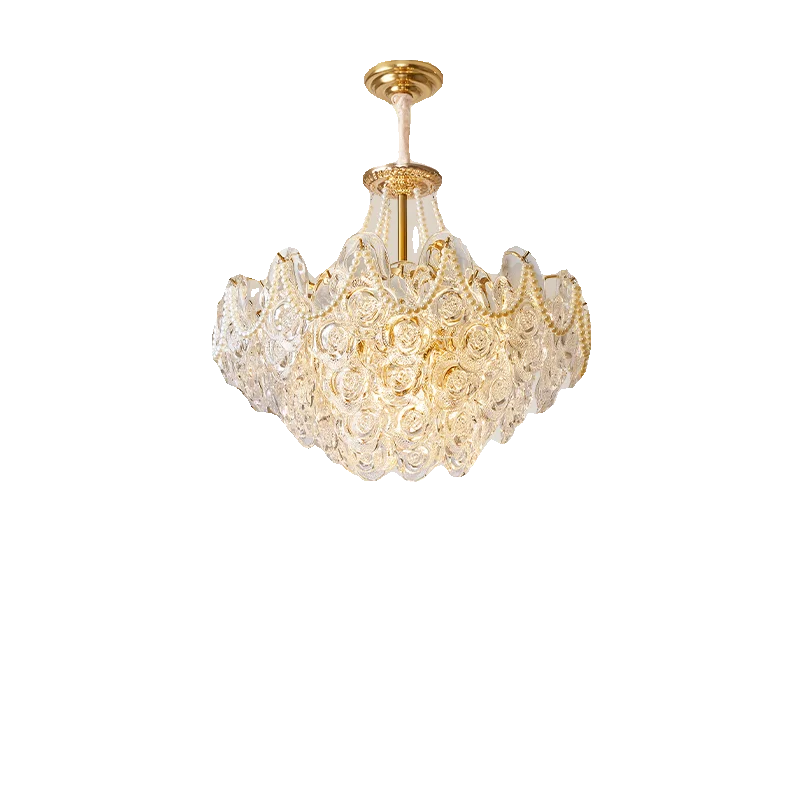 DecorBites™ French Chandelier Pearl Glass Rose 2024 Master Bedroom Lighting