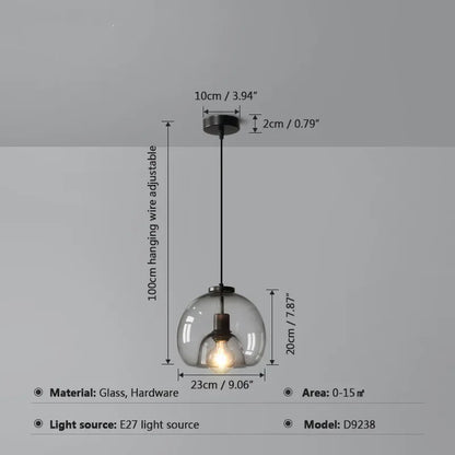 DecorBites™ Glass Ball LED Pendant Lights for Home, Office, and Restaurant Decor