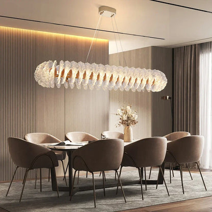 DecorBites™ Coral Flower Crystal Chandelier: Modern Luxury LED Pendant Lighting for Home