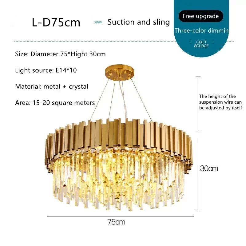 Golden Crystal Dining Chandelier