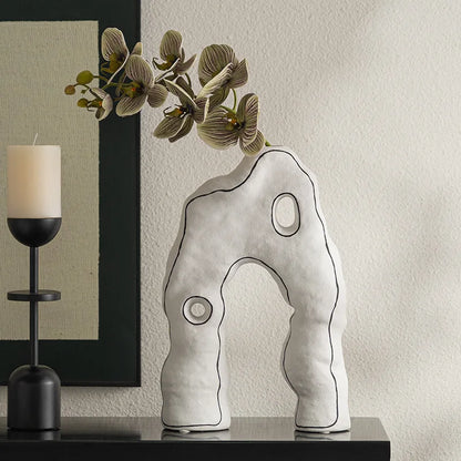 DecorBites™ Geometric Ceramic Vase - Abstract Ornaments, Home Decor