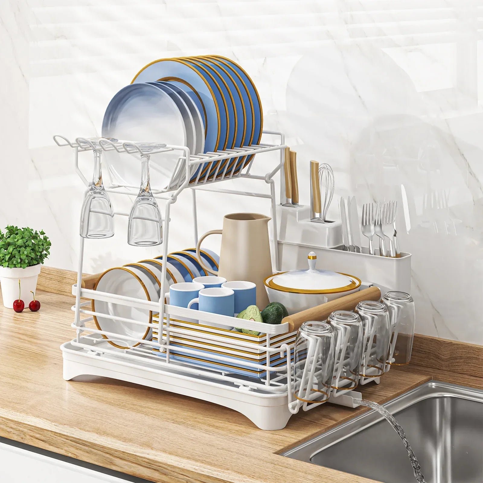 Metal Utensil Drainer Rack