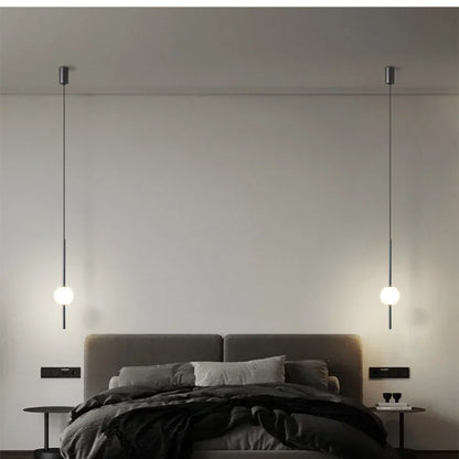 Nordic Acrylic Globe Pendant Light in Black or Gold