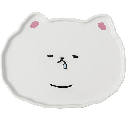 DecorBites™ Cloud Tulip Cartoon Dog Bear Ceramic Dessert Plate Cute Tableware