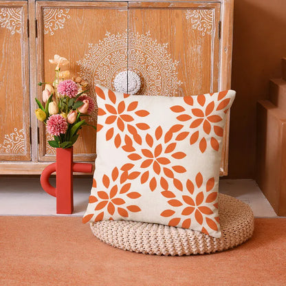 DecorBites™ Geometric Yellow Linen Pillow Cover for Modern Décor 45x45cm