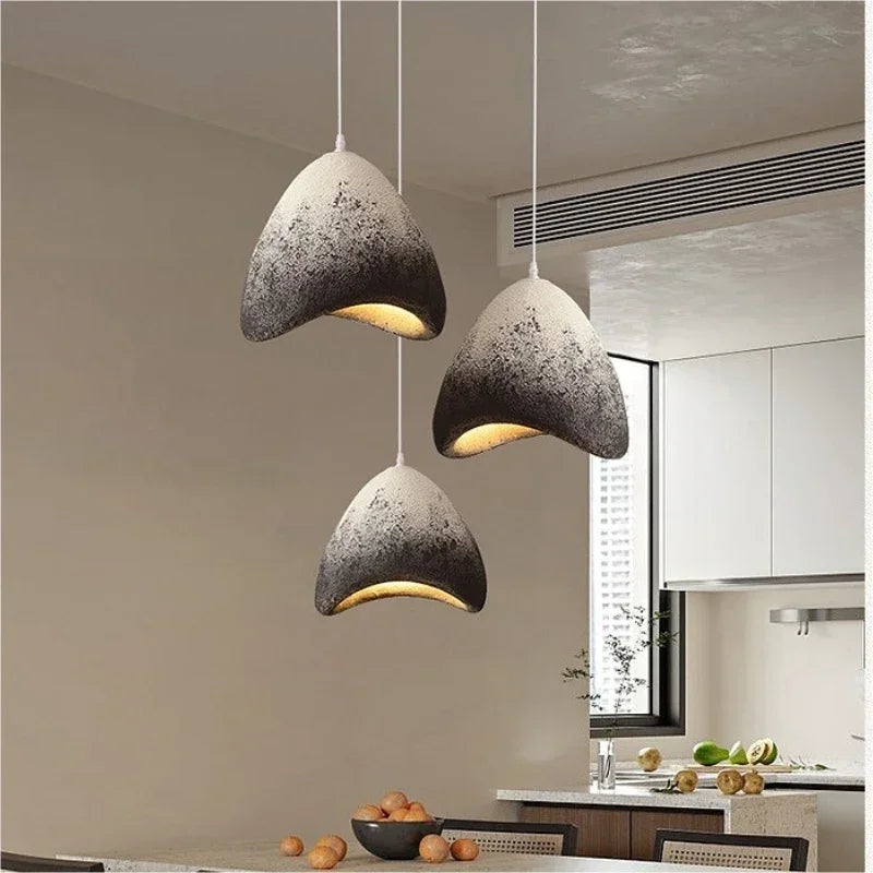 Chrome Nordic Pendant Light Gray Shade Dining