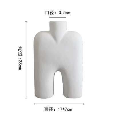 DecorBites™ Geometric Ceramic Vase | Irregular Ornaments | Room Decoration Accessories
