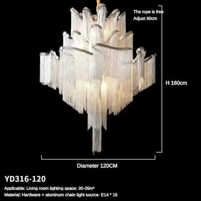 DecorBites™ LED Flower Tassels Ceiling Chandelier for Living Room and Staircase