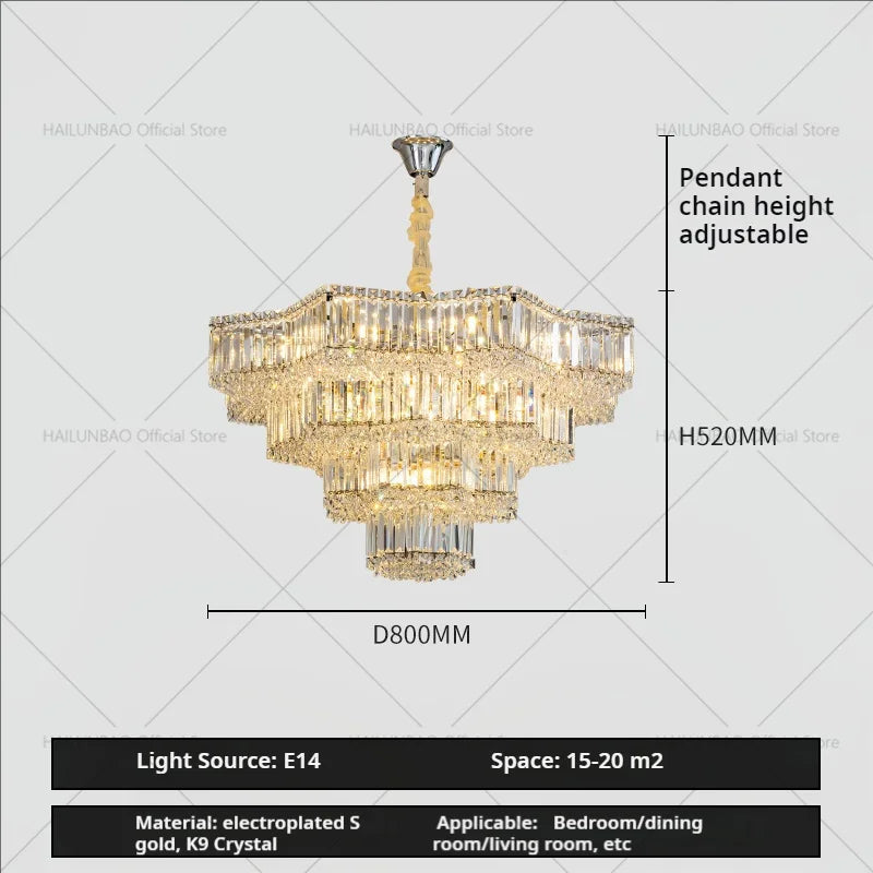 DecorBites™ Light Crystal Chandelier: European Style for Living, Dining & Study Rooms