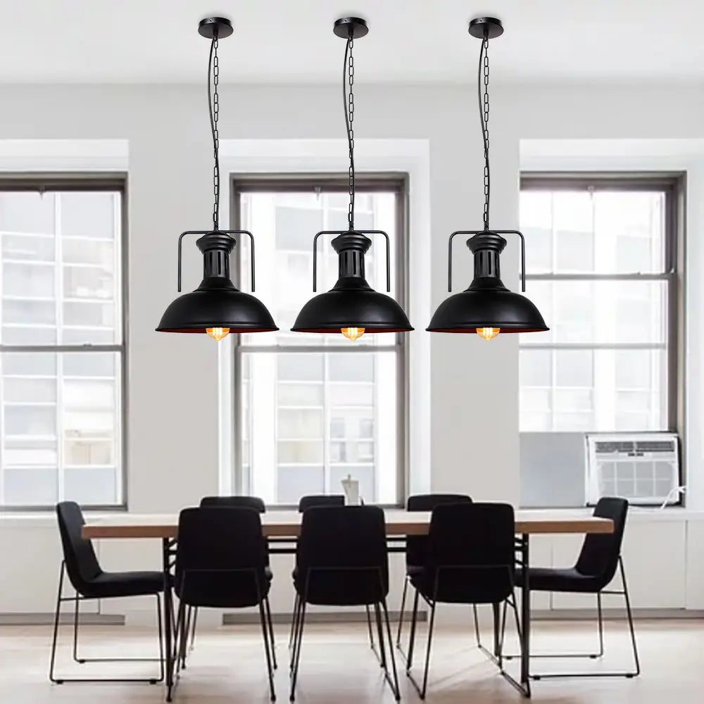 DecorBites™ Industrial Pendant: Vintage Retro Hanging Light for Living Room & Kitchen.