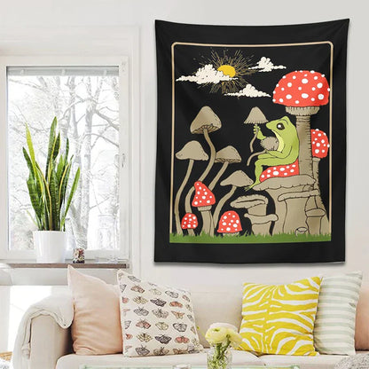 DecorBites™ Cute Frog Tapestry Wall Hanging for Retro Aesthetic Bedroom Decor