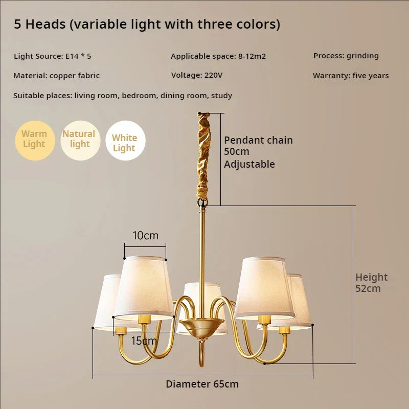 DecorBites™ Copper American Chandelier: Modern Luxury for Living Room, Bedroom, and Restaurant