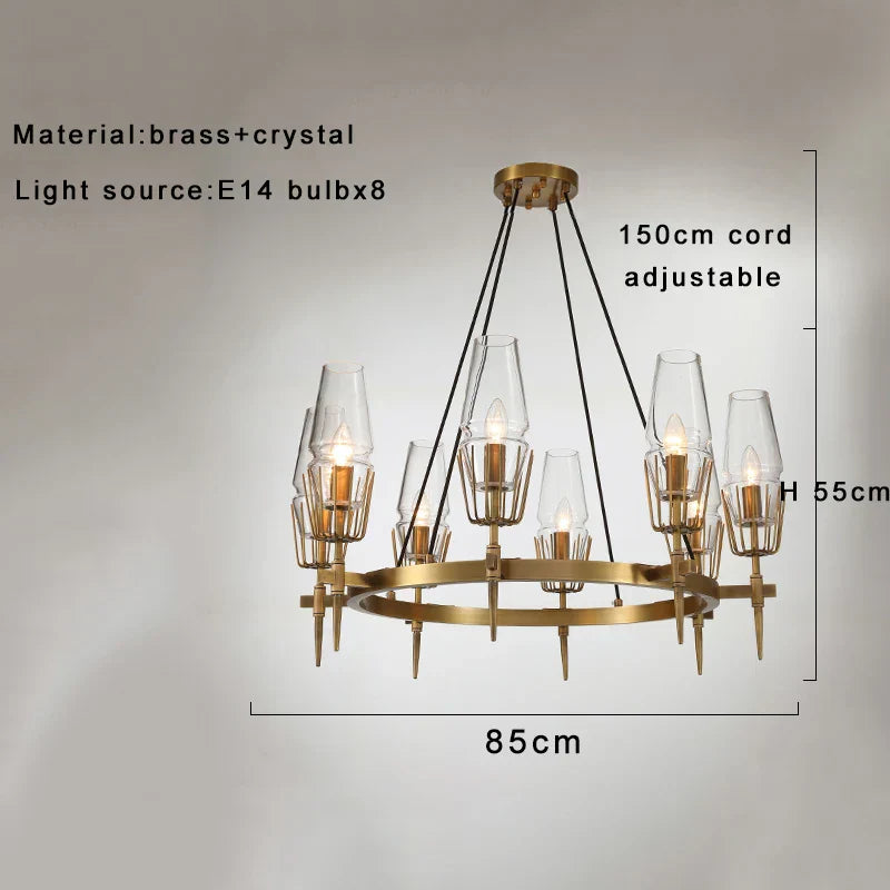 DecorBites™ Dimmable Crystal Glass Brass Wall Light for Bedroom and Bath