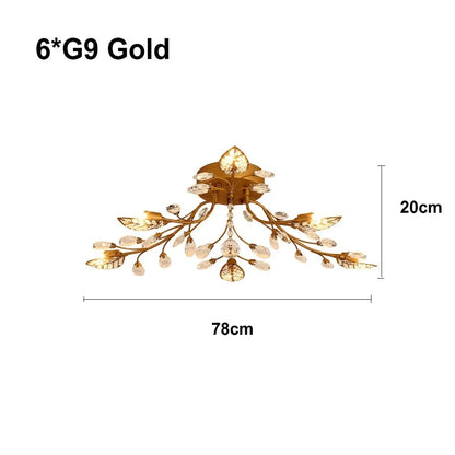 DecorBites™ Crystal Ceiling Chandelier for Living Room Bedroom Kitchen Indoor LED Lighting