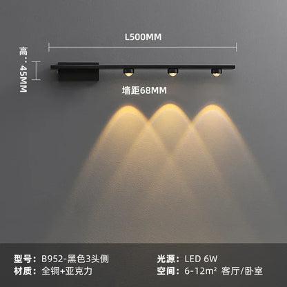 DecorBites™ Copper LED Wall Lamp Modern Bedside Reading Indoor Nordic Scone Wall Lamp