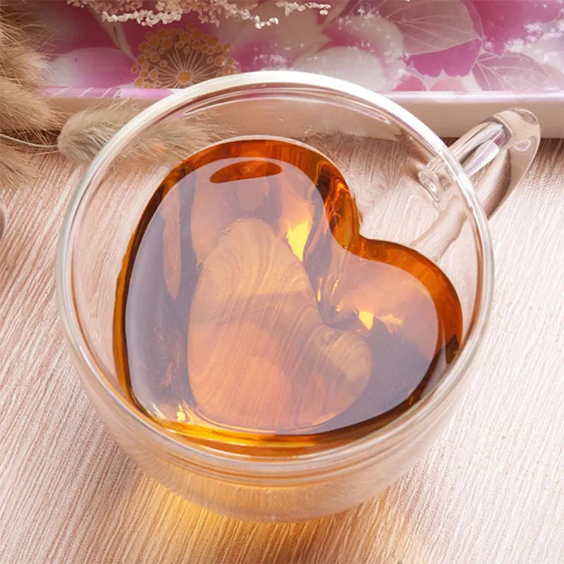 Glass Heart Couple Mugs
