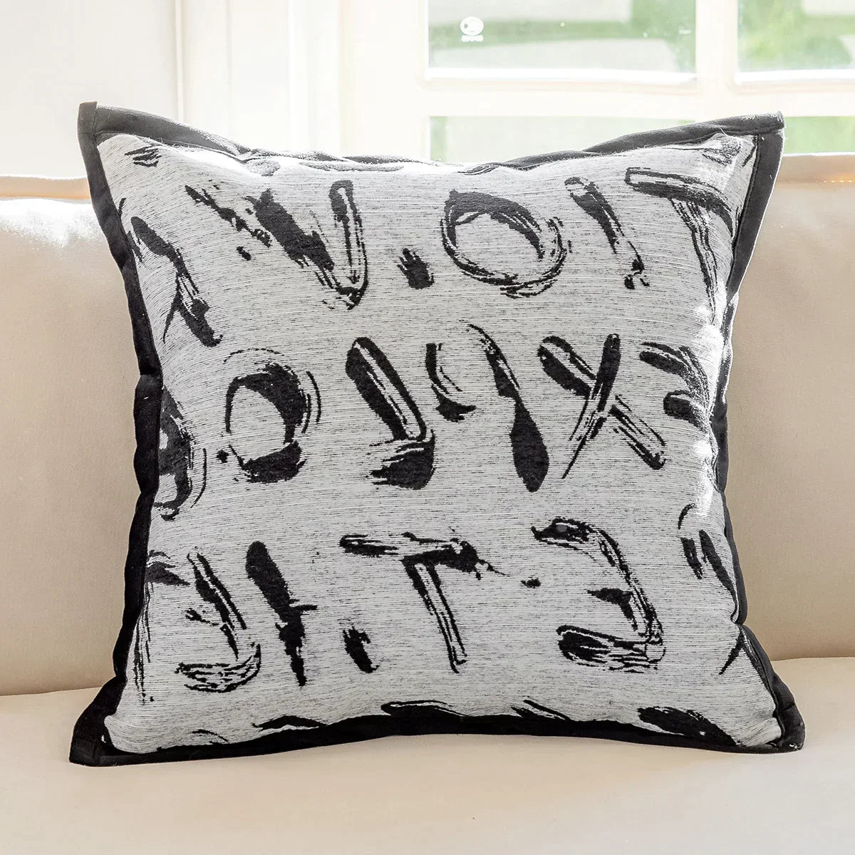 DecorBites™ Geometric Jacquard Cushion Cover 45*45 Modern Design Sense Pillowcase