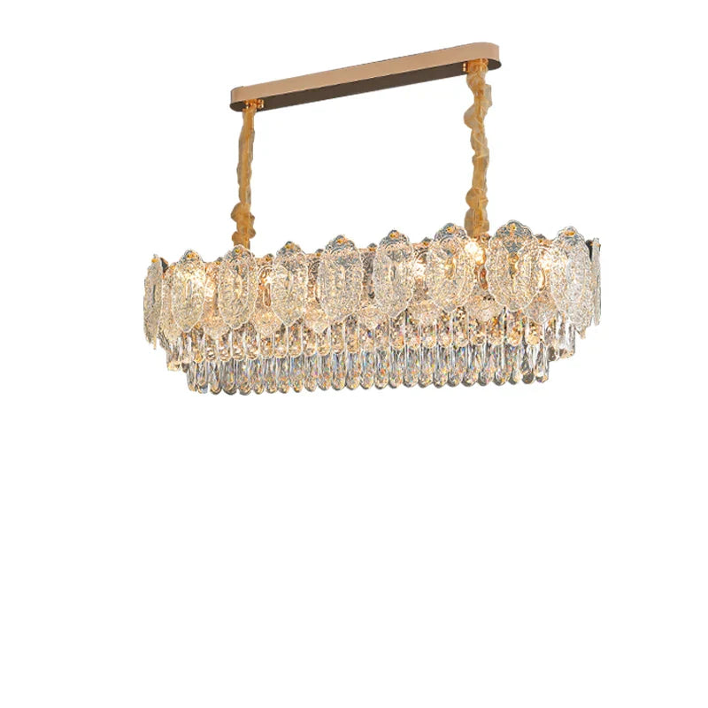 Gold Crystal Dining Pendant Round Dia120cm