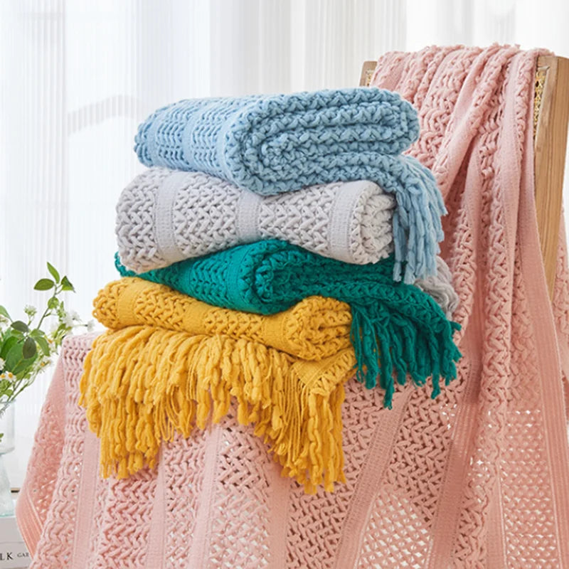 Solid Color Knit Blanket