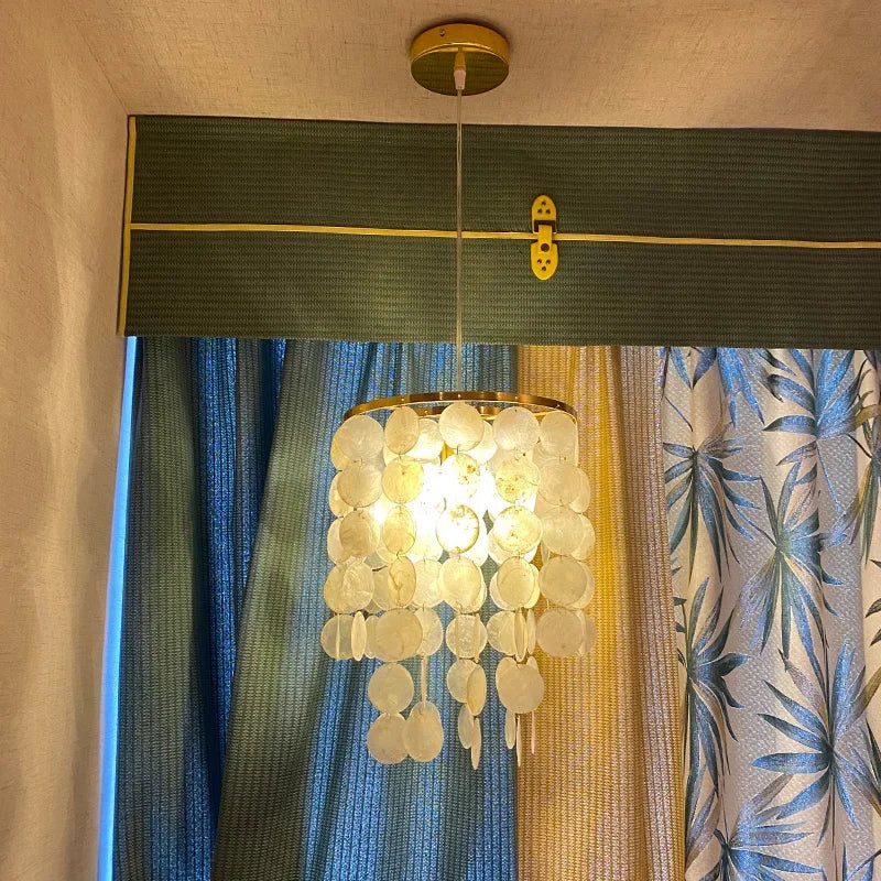 Gold Chrome Shell Chandelier