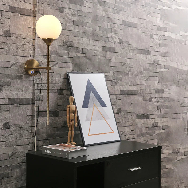 DecorBites™ Glass Lampshade Wall Sconces for Bedside and Living Room Decor