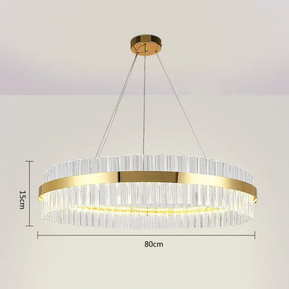 DecorBites™ Crystal LED Circle Pendant Chandelier for Living Room Kitchen Decor