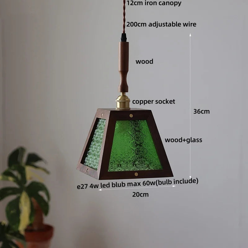 DecorBites™ Green LED Glass Pendant Lamp for Modern Décor & Ambiance