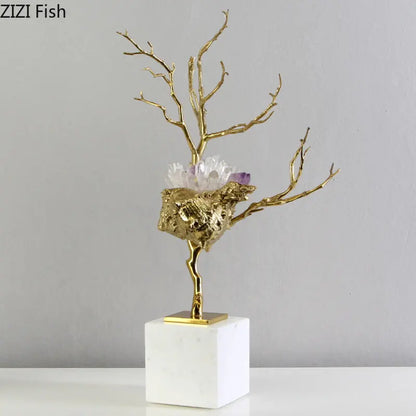 DecorBites™ Golden Conch Metal Sculpture Decorative Figurine Artwork for Modern Home Decor