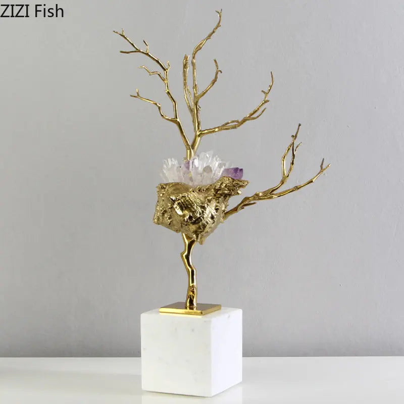 Golden Metal Conch Sculpture
