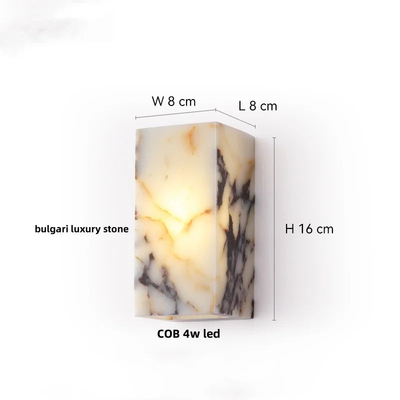 DecorBites™ LED Wall Lamp Modern Wabi Sabi Stone Mirror Light for Home Decor