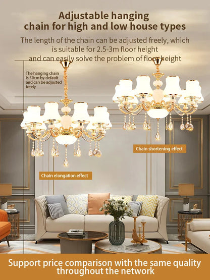 DecorBites™ Crystal LED Pendant: Elegant Modern European Living Room Lighting