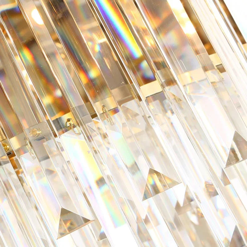 Golden Crystal LED Chandelier 72cm Hanging