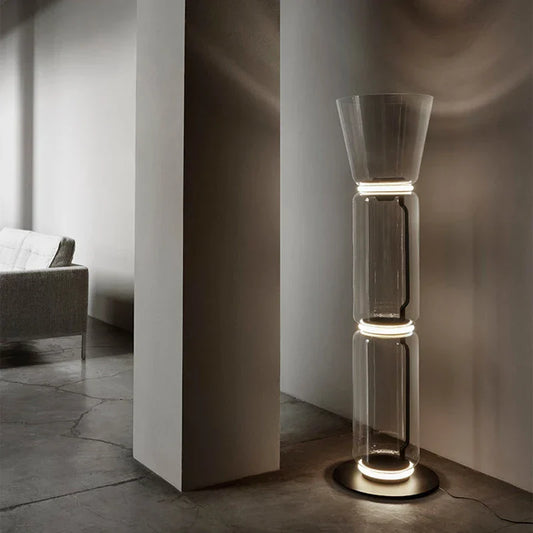DecorBites™ Glass Shade LED Floor Lamp - Modern Nordic Minimalist Design for Home Decor