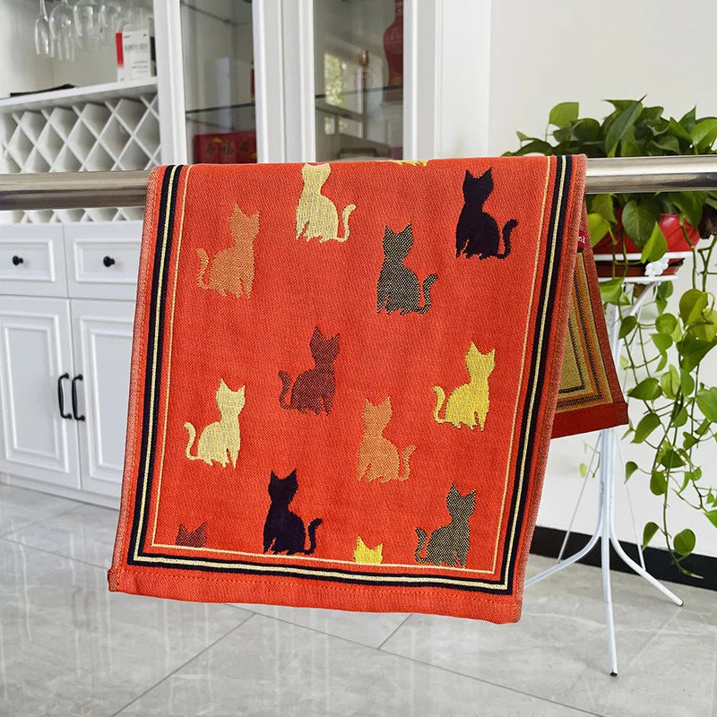 Cat Print Face Towels