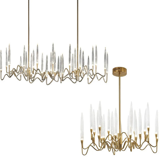 DecorBites™ Elegant Candle Shape Ceiling Chandelier - Vintage Minimalist Hanglamp for Luxury Living Room