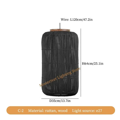 Rattan Teahouse Pendant Light