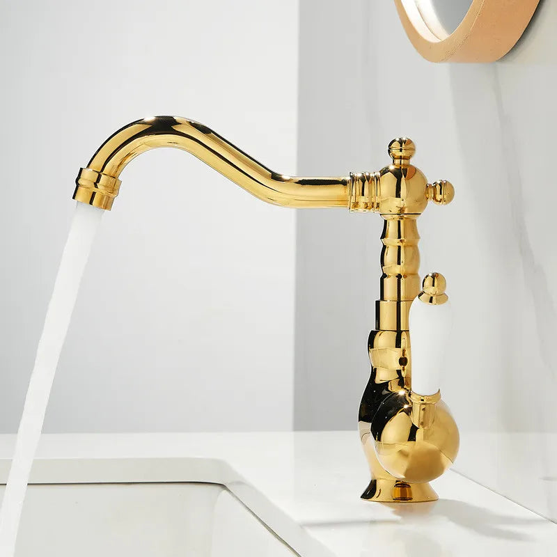 Gold Contemporary Sink Faucet