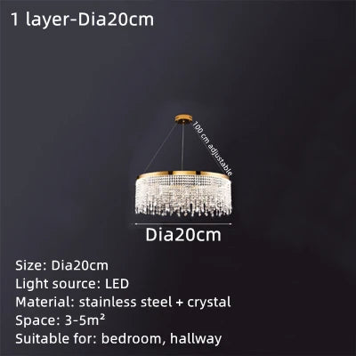 DecorBites™ Crystal Waterfall Chandelier for Foyer Dining Room Hotel Home Decor