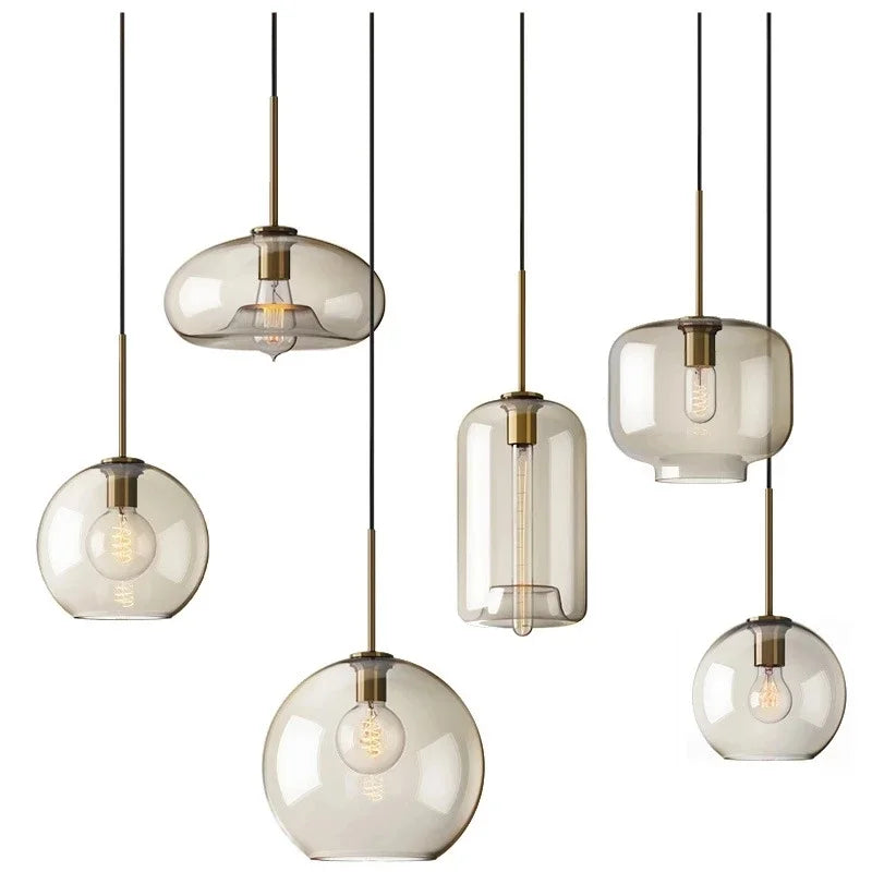 Glass Industrial Pendant Light