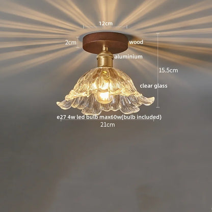 DecorBites™ Copper Wood LED Ceiling Lamp Modern Indoor Lighting Fixtures
